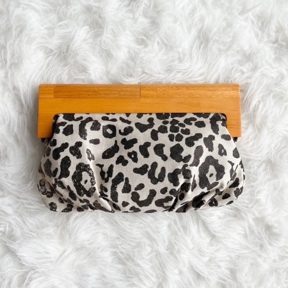 VICI Leopard Print Wood Frame Clutch | Animal Print